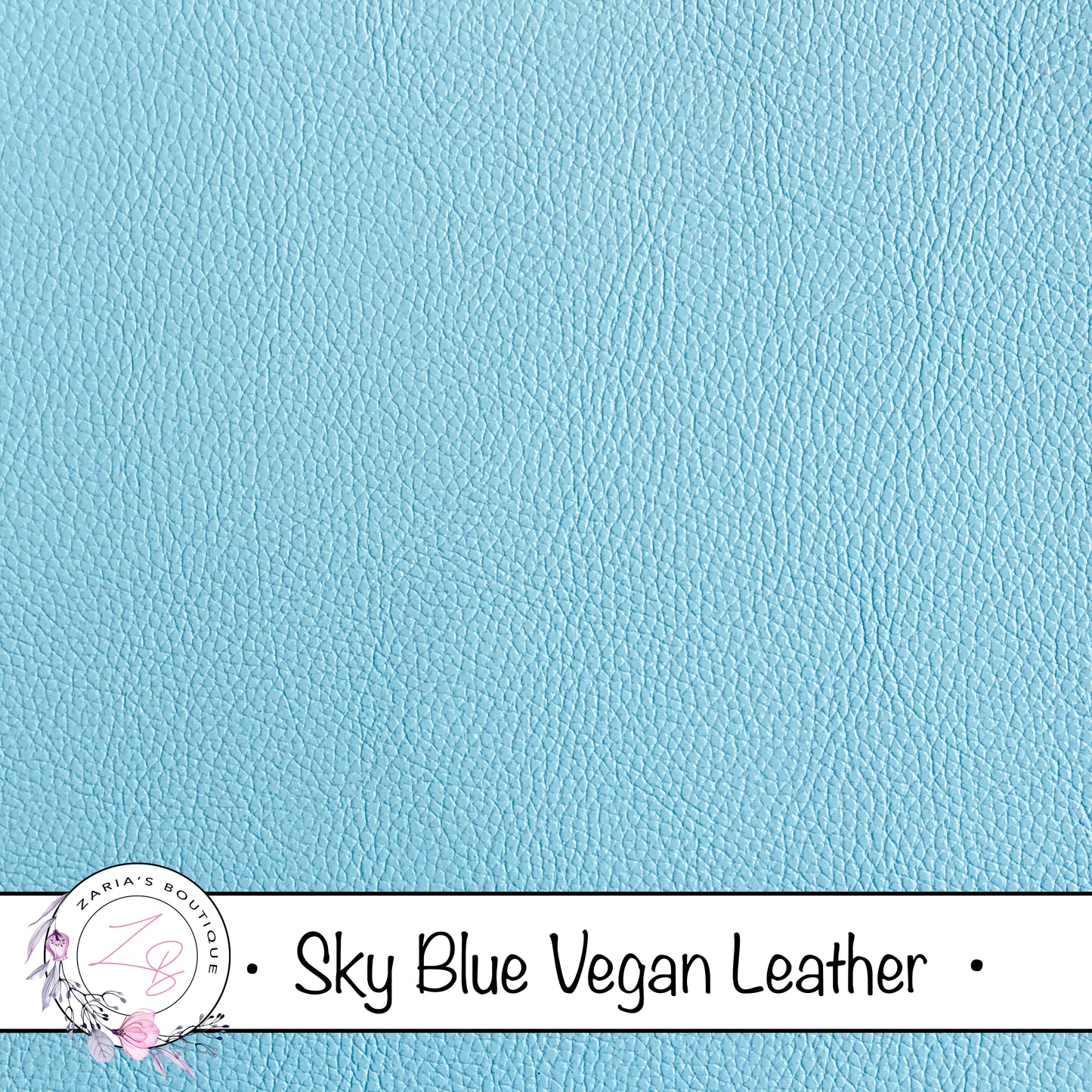 Sky Blue Faux Leather • Vegan Pebble Grain