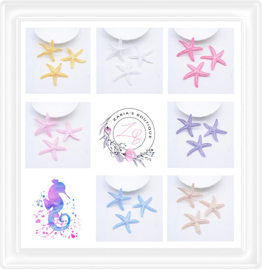 • Glitter Starfish • Bow & Mermaid Tiara Embellishments • 7 Colours •