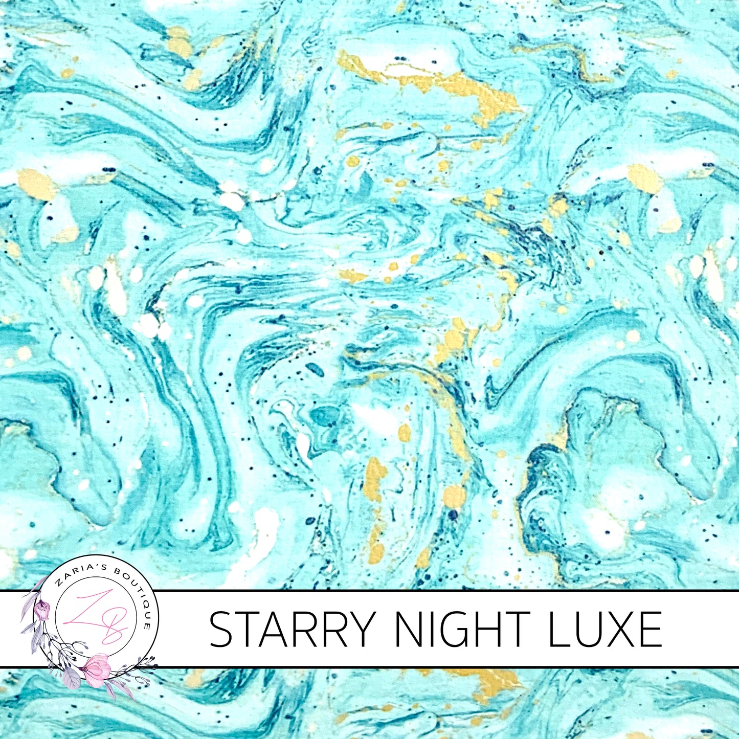 Starry Night ~ Aqua & Gold ~ Marbled Chunky Glitter ~ 1mm