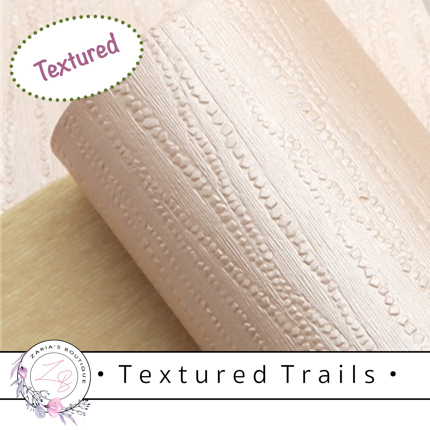• Textured Trails • Vegan Faux Leather • Peachy Pink