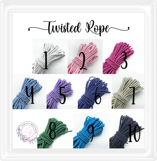 ⋅ Twisted Rope ⋅ 10 Colours ⋅ per Yard