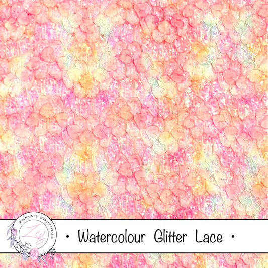 Watercolour Glitter Lace ~   7 Colours ~ SIngle Sheets or Multi-Pack