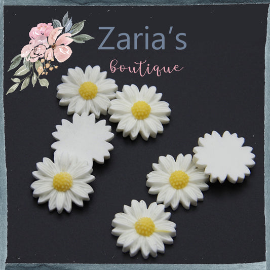 Daisy Flatback Flowers ~ 2.2cm ~ Pink ~ Set of 5