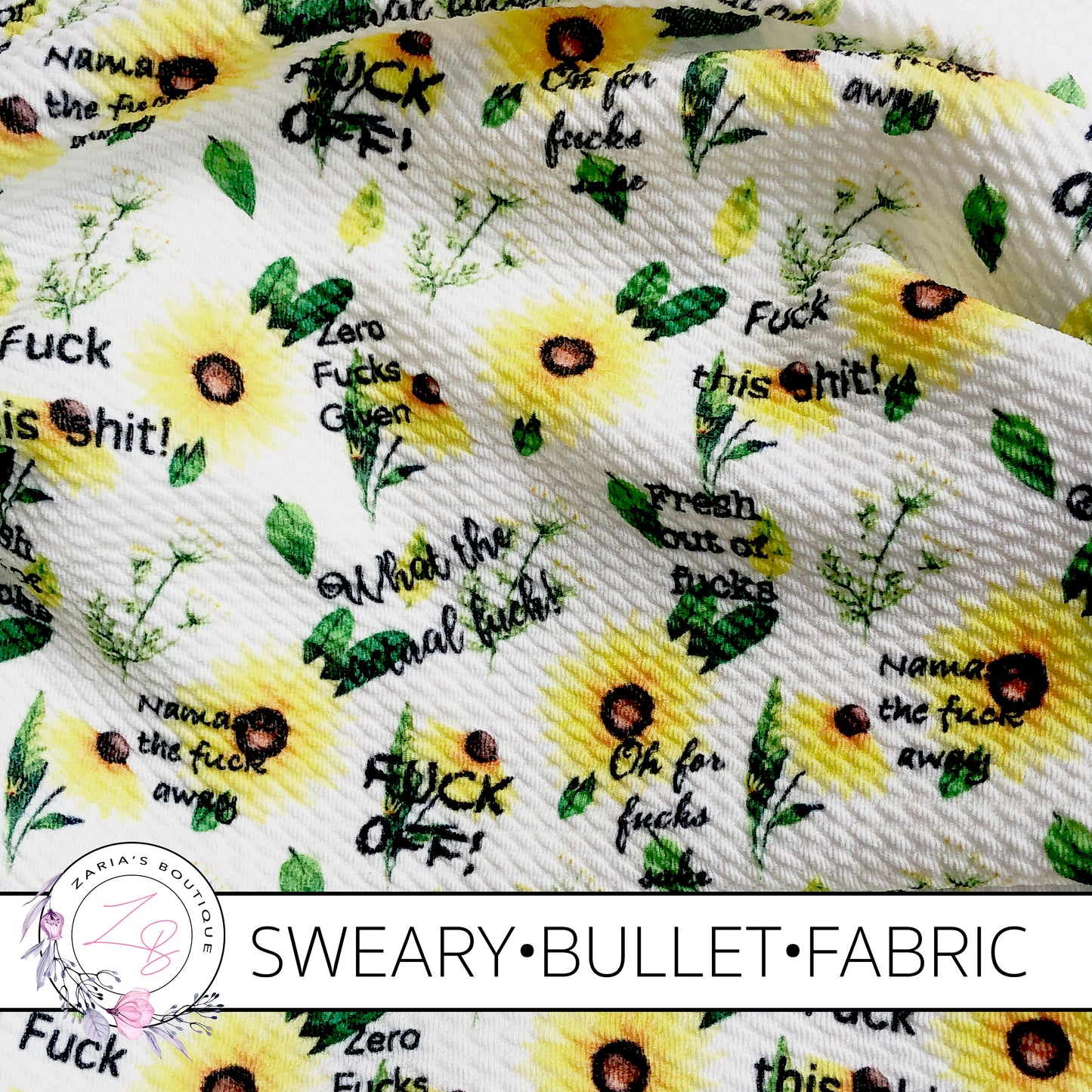 Exclusive Sweary F Bomb Floral Bullet/Liverpool Stretch Fabric