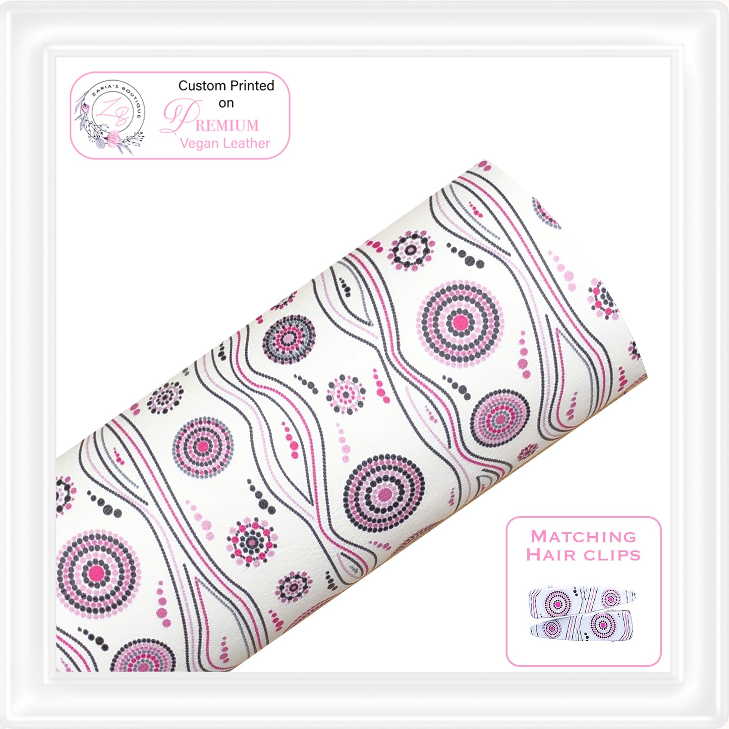 ⋅ Aussie Dots ⋅ Custom Printed Vegan Faux Leather & Hair Clips ⋅