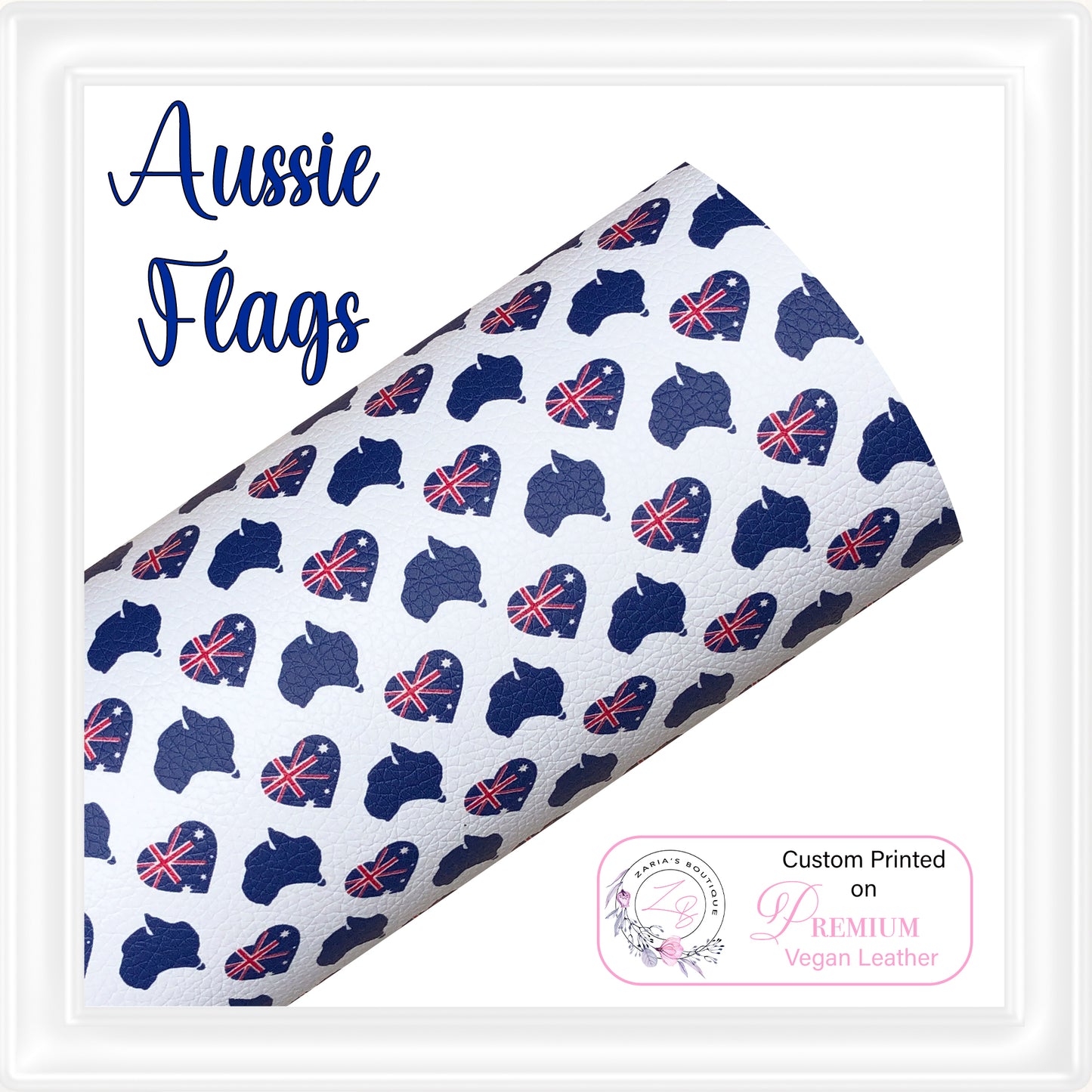 ⋅ Aussie Flags ⋅ Custom Printed Premium Vegan Faux Leather ⋅