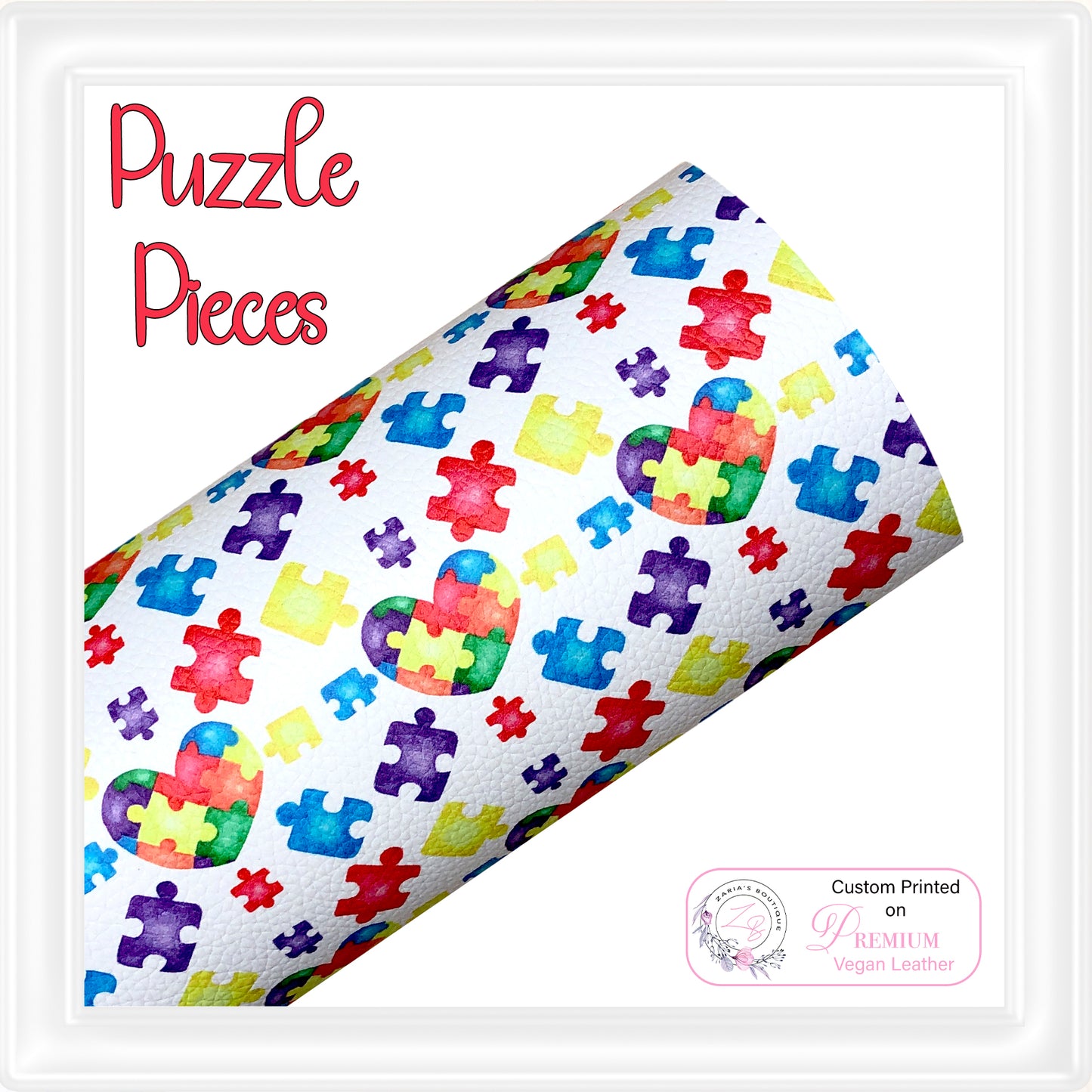 ⋅ Puzzle Pieces ⋅ Custom Vegan Faux Leather ⋅ Sheets Or Rolls!