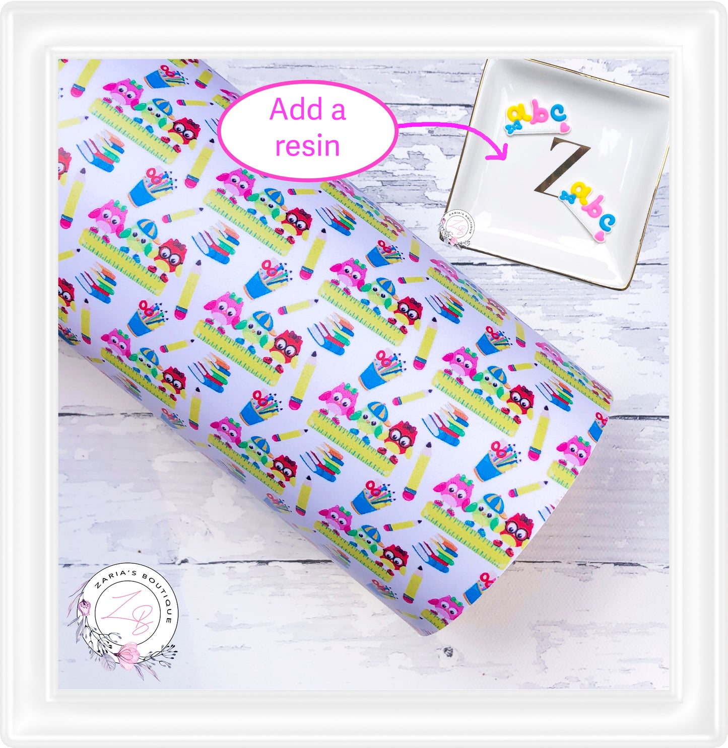 SALE ⋅ School Supplies ⋅ Vegan Faux Leather & Matching Resin Embellishments ⋅