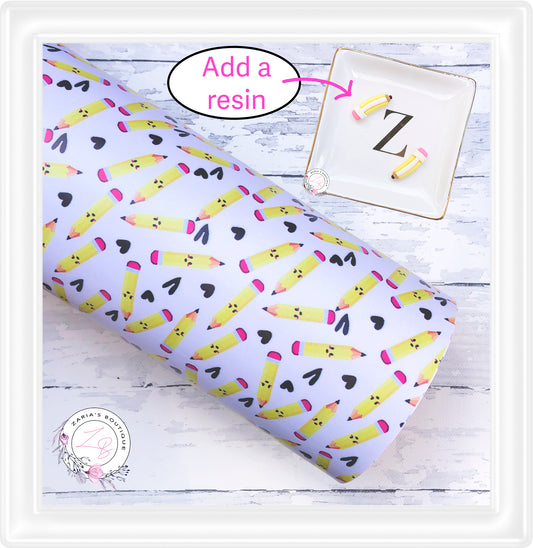 ⋅ School Pencils ⋅ Flatback Resin Cabochon Embellishments ⋅ Pair ⋅