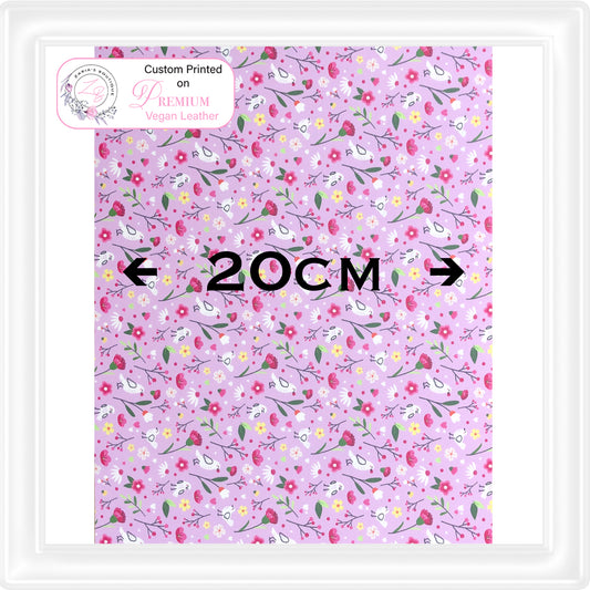 ⋅ Floral Birds ⋅ Custom Printed Vegan Faux Leather & Hair Clips ⋅