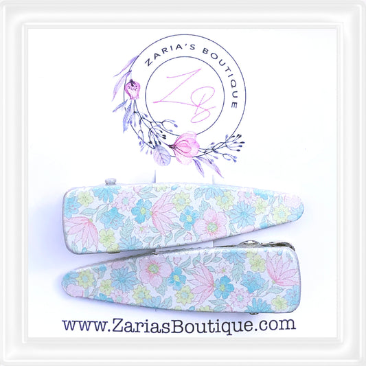 â‹… Ditsy Floral â‹… Liberty Style Custom Printed Vegan Faux Leather & Hair Clips â‹…