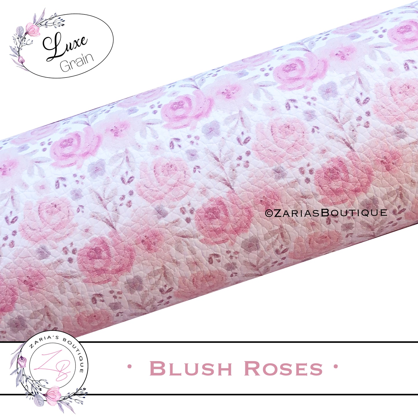 ⋅ Blush Roses ⋅ Custom Floral Vegan Faux Leather