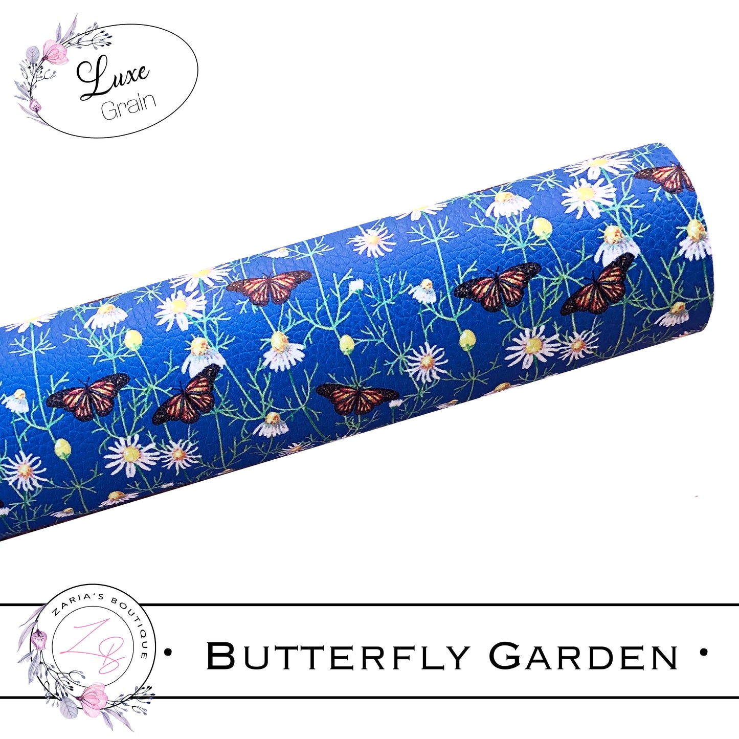 SALE ⋅ Butterfly Garden ⋅ Luxe Grain Vegan Faux Leather