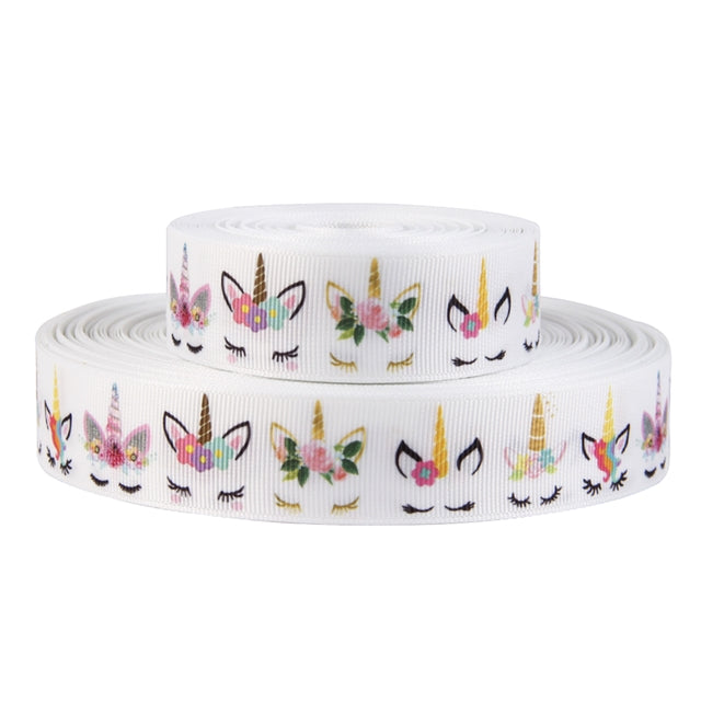 Sleepy Unicorn Grosgrain Ribbon | 7/8" ~ 22mm