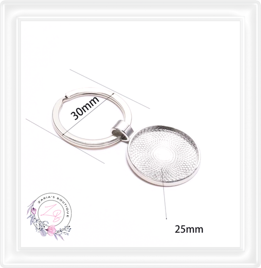 ⋅ Cabochon Key Ring Bezel Setting ⋅ Silver or Gold ⋅ 25mm