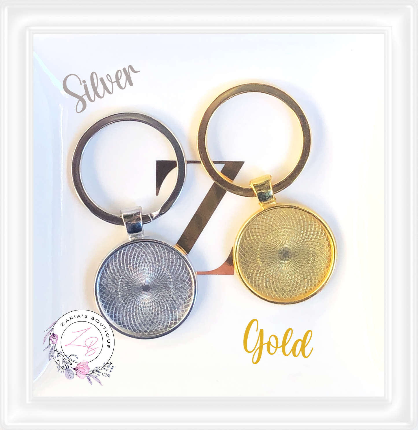 ⋅ Cabochon Key Ring Bezel Setting ⋅ Silver or Gold ⋅ 25mm