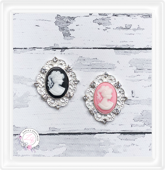 ⋅ Cameo Embellishments ⋅ High Quality Metal ⋅ Pink or Black