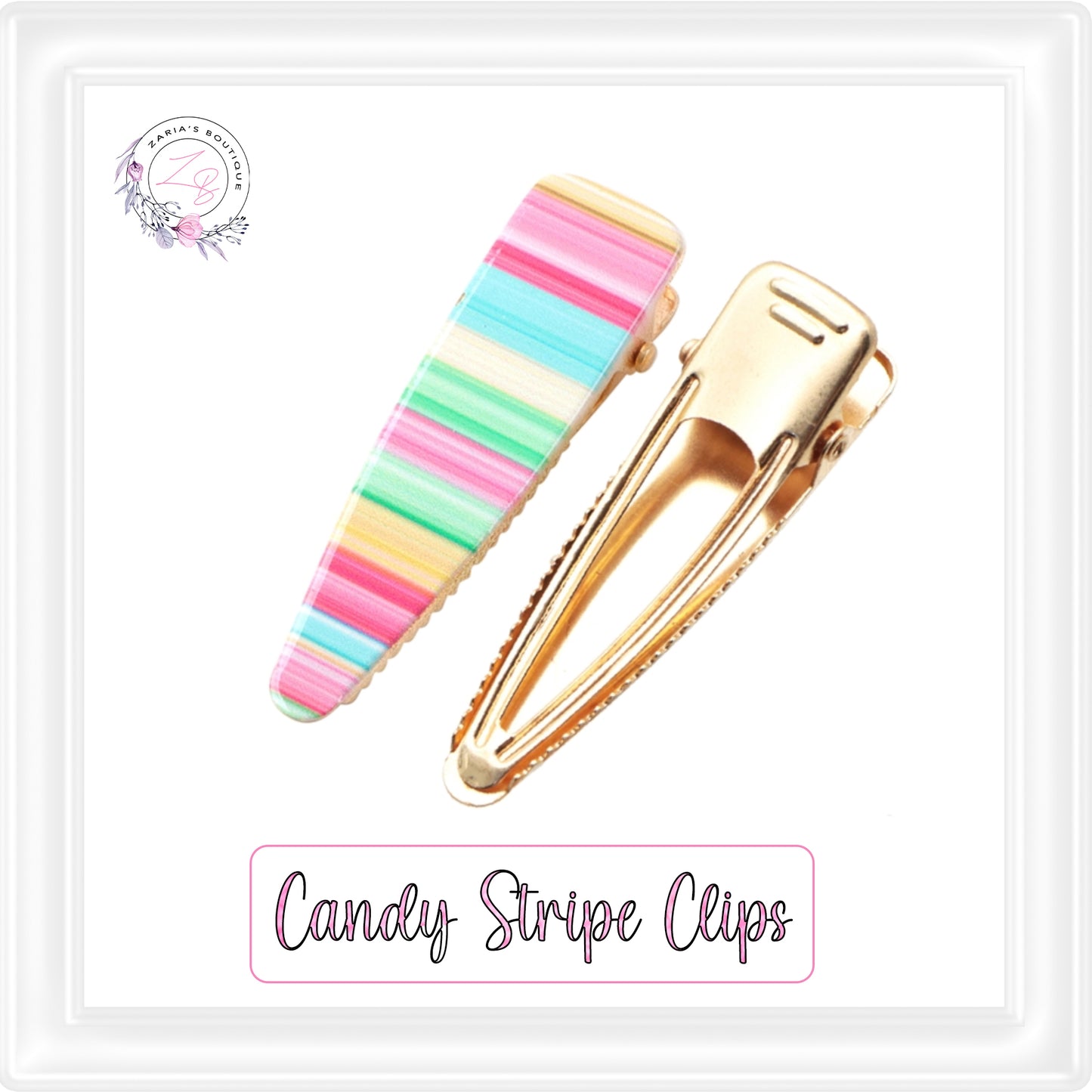 ⋅ Candy Stripe Clips ⋅ Premium Hair Clips