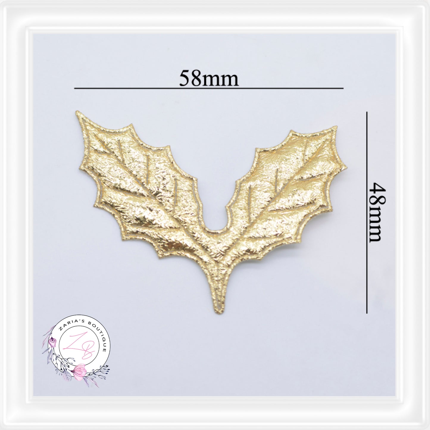 ⋅ Christmas Holly Leaves ⋅ Silver & Gold ⋅ Sold in Pairs ⋅