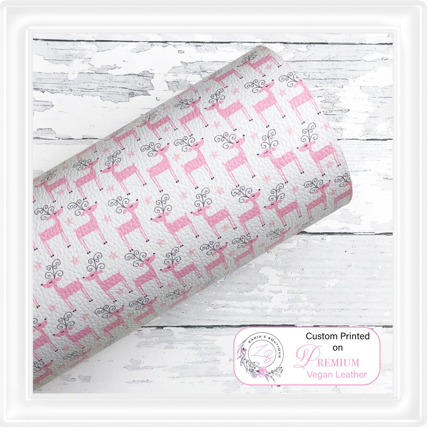 ⋅ Pretty In Pink Christmas ⋅ Luxe Vegan Faux Leather ⋅ Sheets or Rolls! ⋅