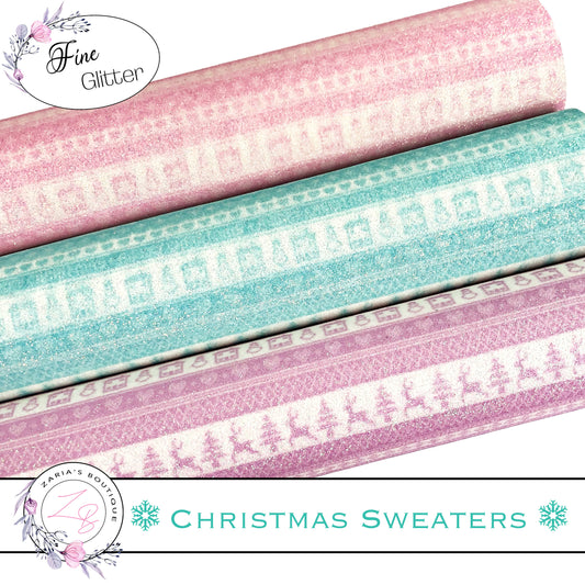 SALE ⋅ Christmas Sweaters ⋅ Fine Glitter Bow Fabric ⋅ 3 Colours ⋅
