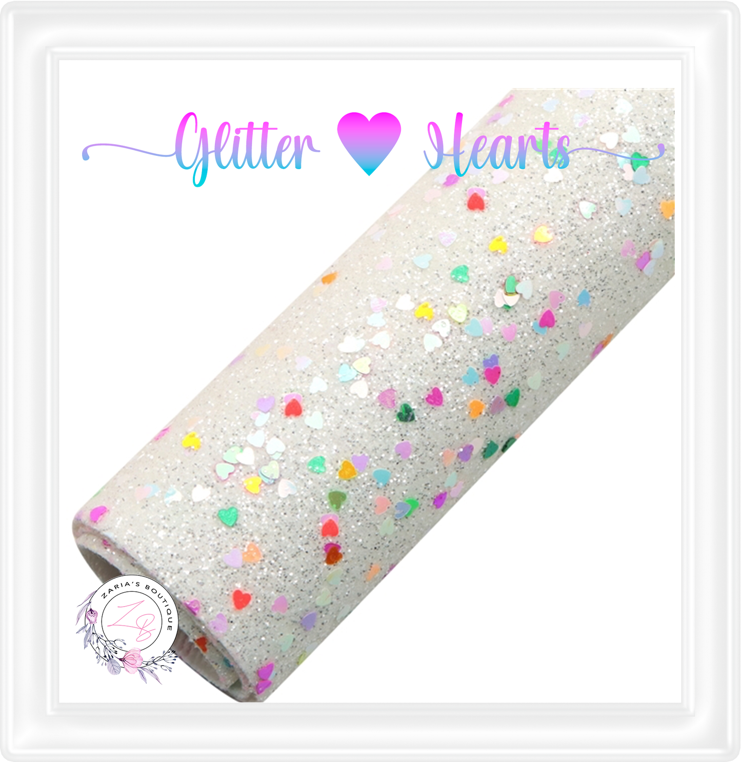 ∙ Sequin Sprinkle Heart Glitter ∙ White ∙