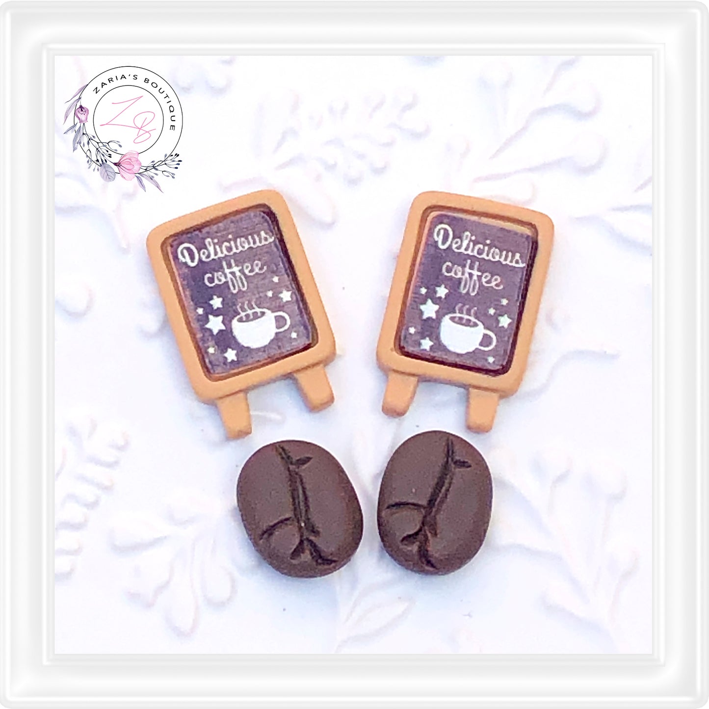 ⋅ Coffee Flatback Resin Embellishments ⋅ 2 Styles ⋅