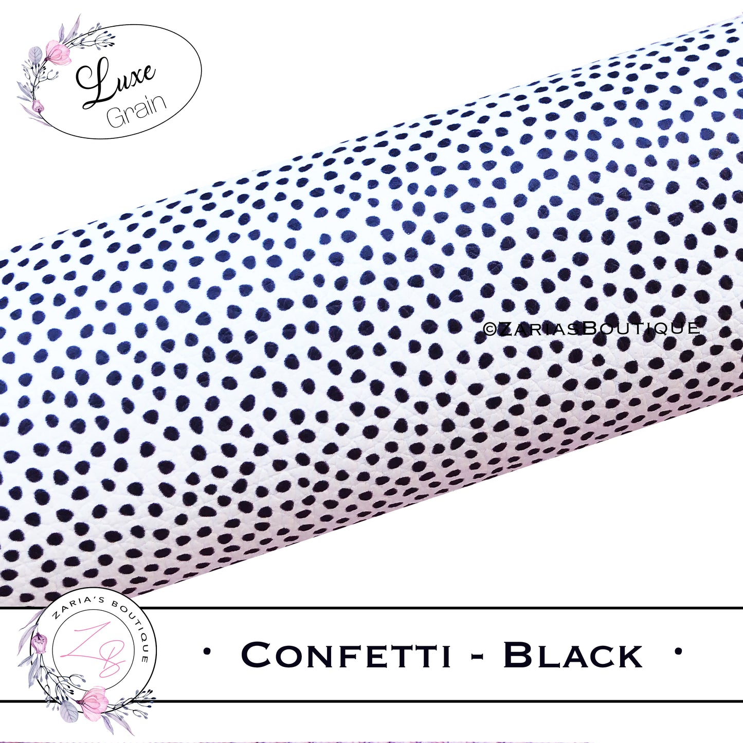⋅ Confetti - Black ⋅ Custom Vegan Faux Leather ⋅