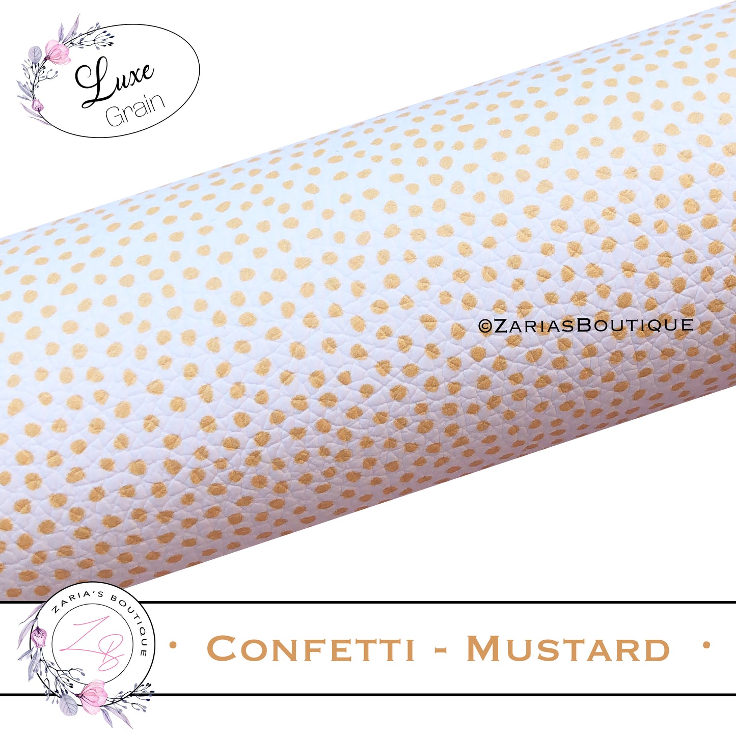 ⋅ Confetti - Mustard ⋅ Custom Vegan Faux Leather ⋅