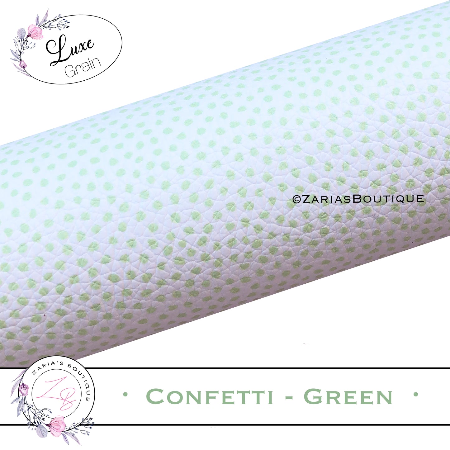 ⋅ Confetti - Green ⋅ Custom Vegan Faux Leather ⋅