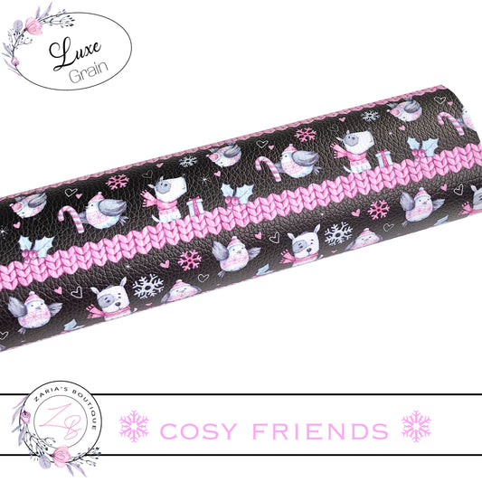 Cosy Christmas Friends Custom Printed Luxe Grain Faux Leather