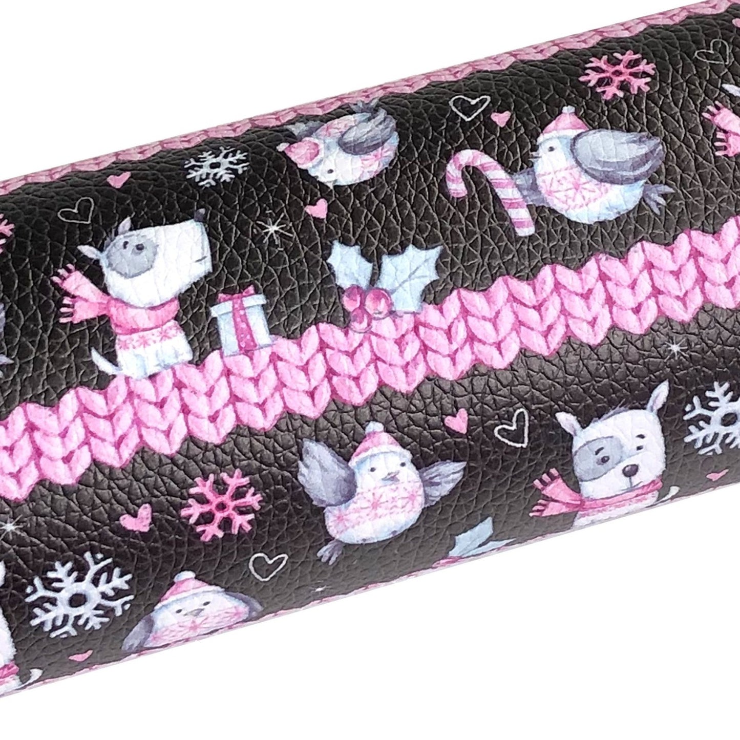 Cosy Christmas Friends Custom Printed Luxe Grain Faux Leather