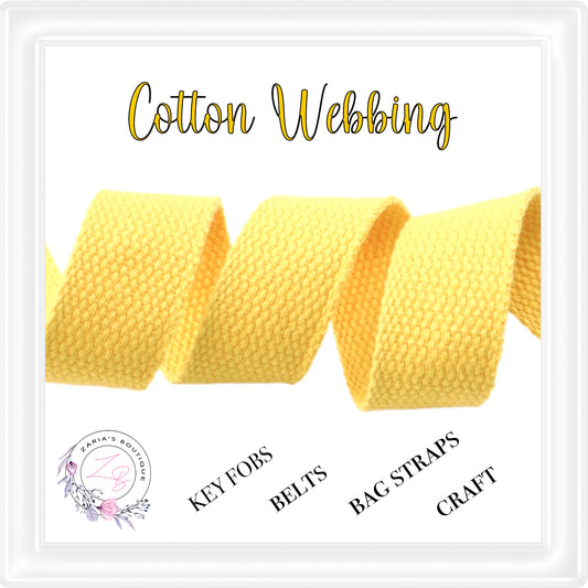 ⋅ 25mm Cotton Webbing ⋅ Sunshine Yellow ⋅ per Metre
