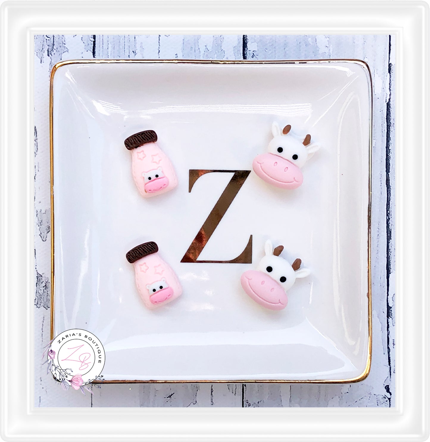 ⋅ Dairy Farm ⋅ Flatback Resin Cabochon Embellishments ⋅ Per Pair ⋅