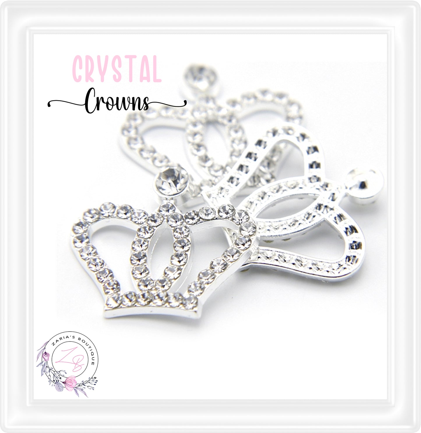 Princess Tiara Crown Embellishment ~ Metal Clear Crystal Stones