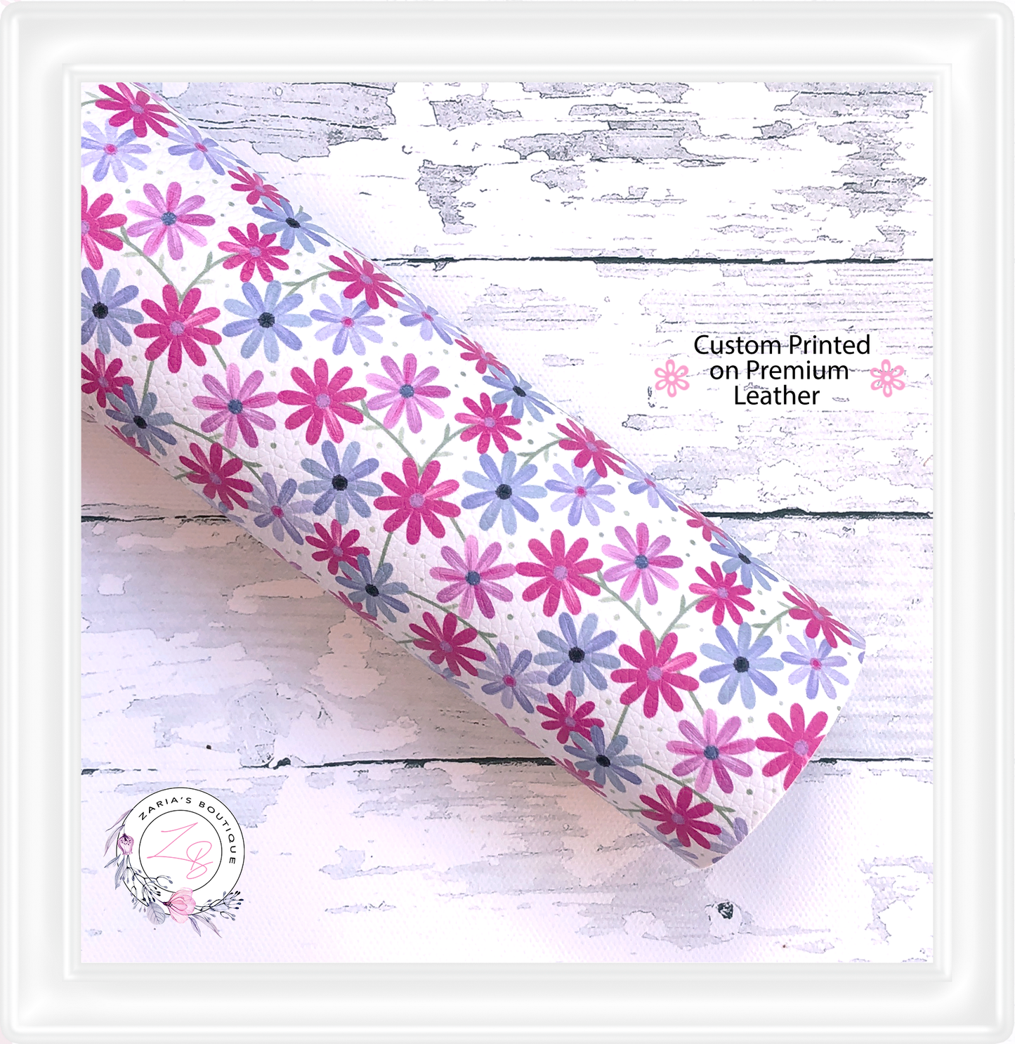 ⋅ Daisy Delight ⋅ Pink & Purple Floral Vegan Faux Leather