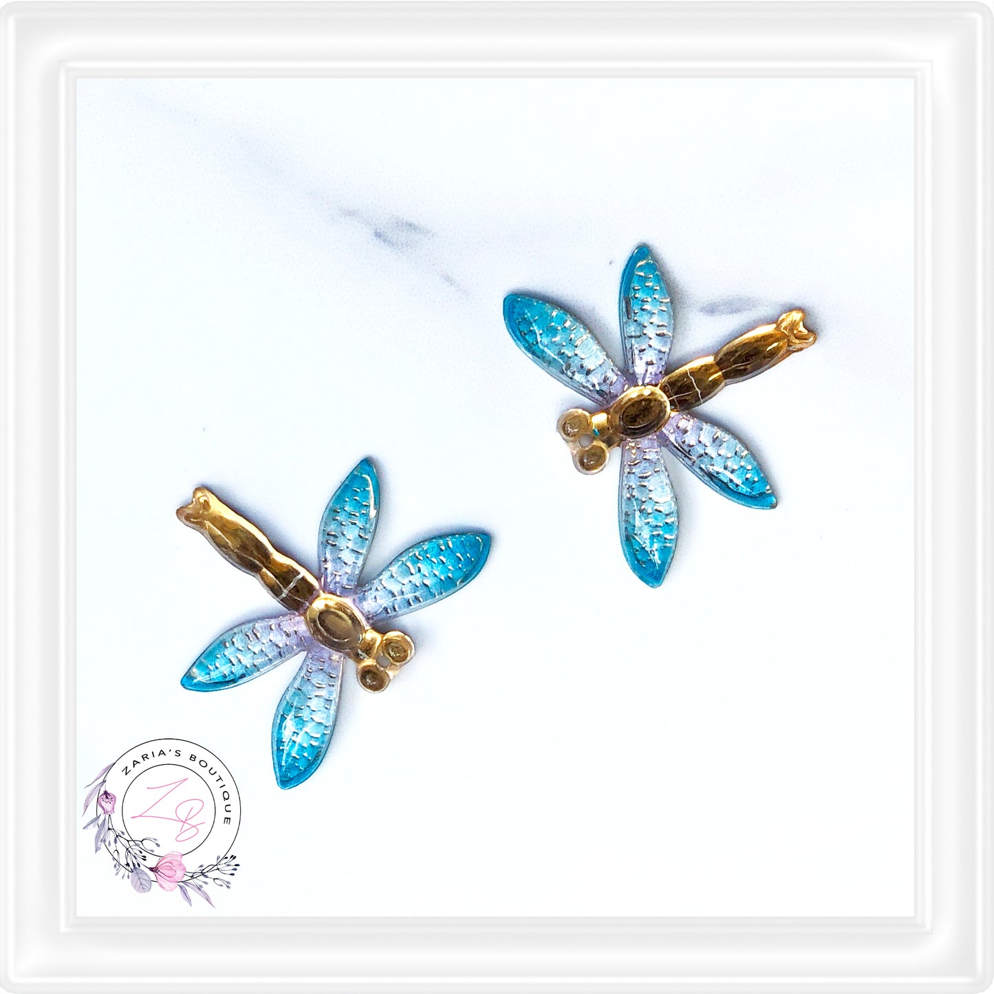 ⋅ Dragonflies ⋅ Flatback Resin Cabochon Embellishments ⋅ Per Pair ⋅