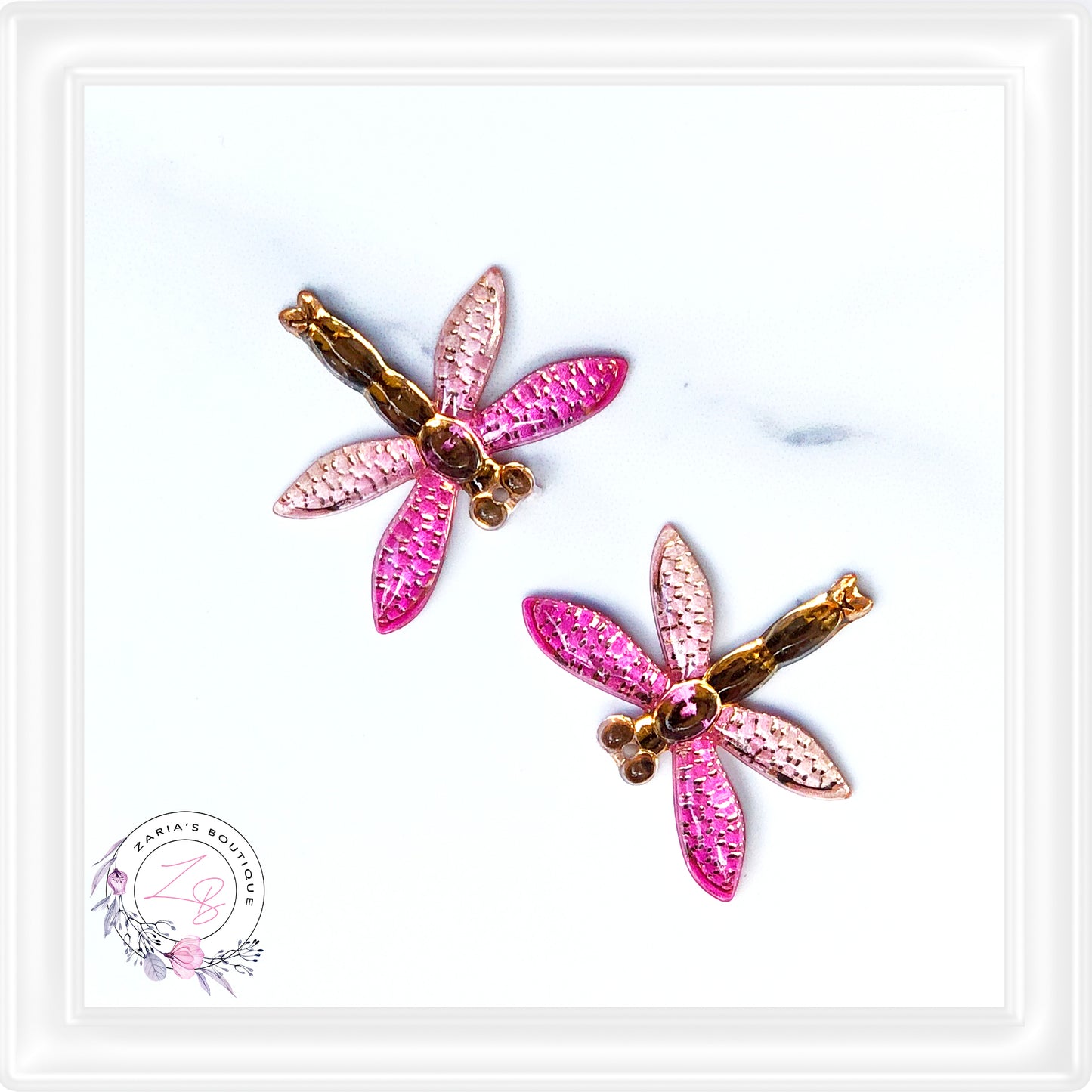 ⋅ Dragonflies ⋅ Flatback Resin Cabochon Embellishments ⋅ Per Pair ⋅