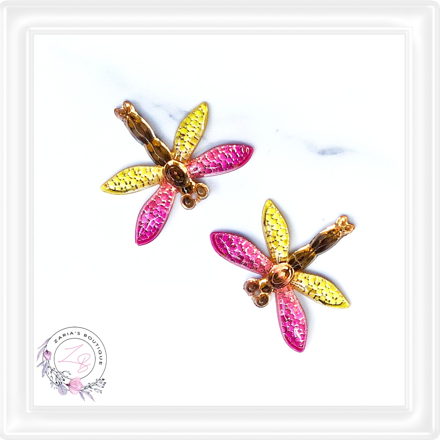 ⋅ Dragonflies ⋅ Flatback Resin Cabochon Embellishments ⋅ Per Pair ⋅