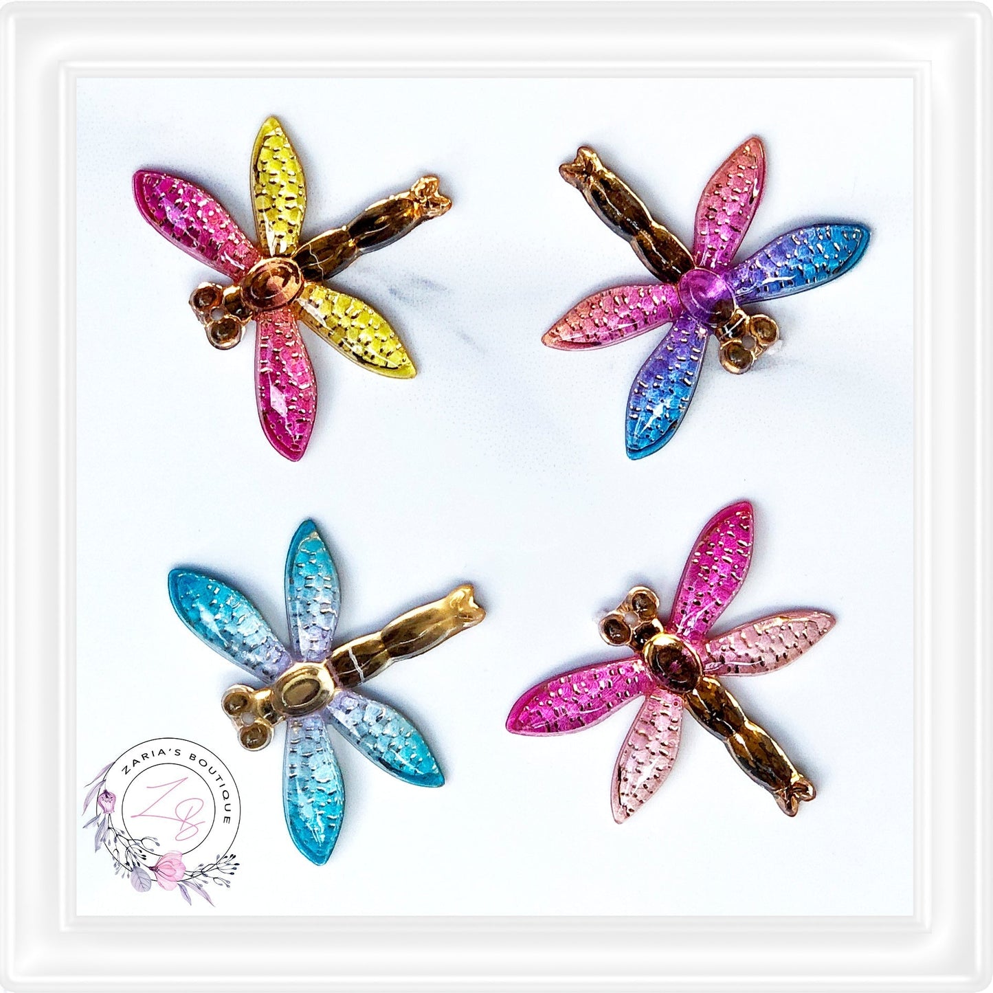 ⋅ Dragonflies ⋅ Flatback Resin Cabochon Embellishments ⋅ Per Pair ⋅