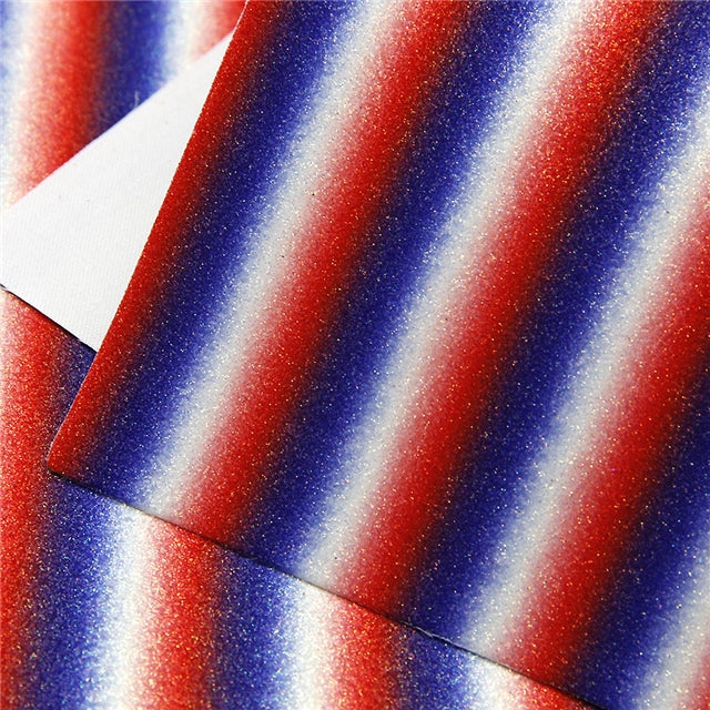 Red White & Blue ~ FINE GLITTER ~ Craft Faux Bow Leather ~ 0.53mm