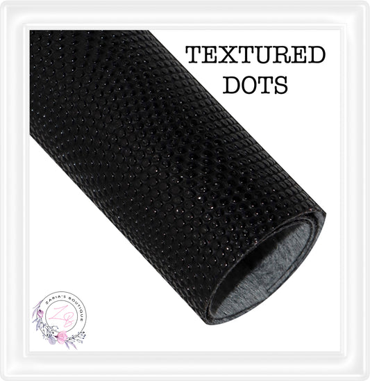 ⋅ Dot Patterns ⋅ Textured Vegan Faux Leather ⋅ Black ⋅