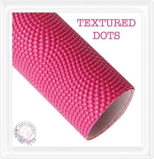 ⋅ Dot Patterns ⋅ Textured Vegan Faux Leather ⋅ Bright Pink ⋅