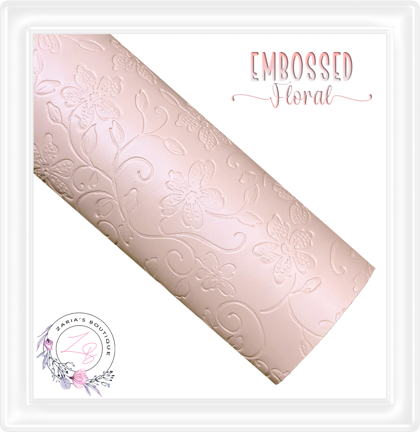 ⋅ Embossed Floral ⋅ Nude Beige ⋅ Vegan Faux Leather ⋅