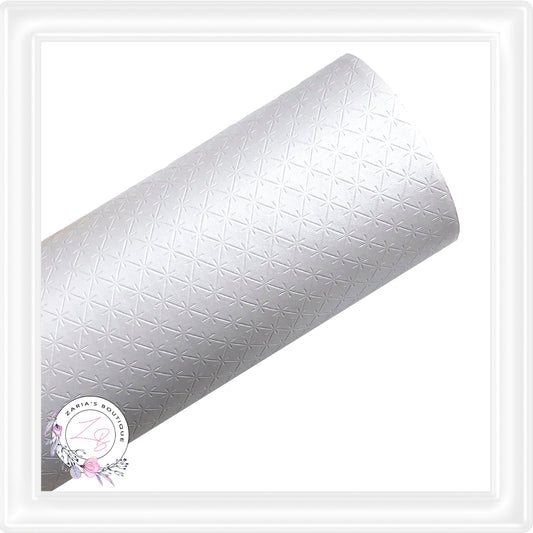 Embossed Snowflakes ~ Pink Vegan Faux Leather Fabric Sheets