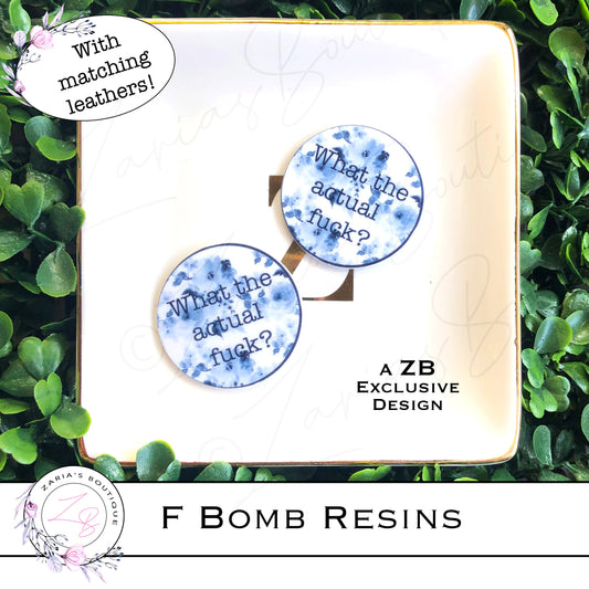 ⋅ F Bomb Blue Rose Floral ⋅ Exclusive Luxe Vegan Faux Leather ⋅ Sheets or Rolls! ⋅