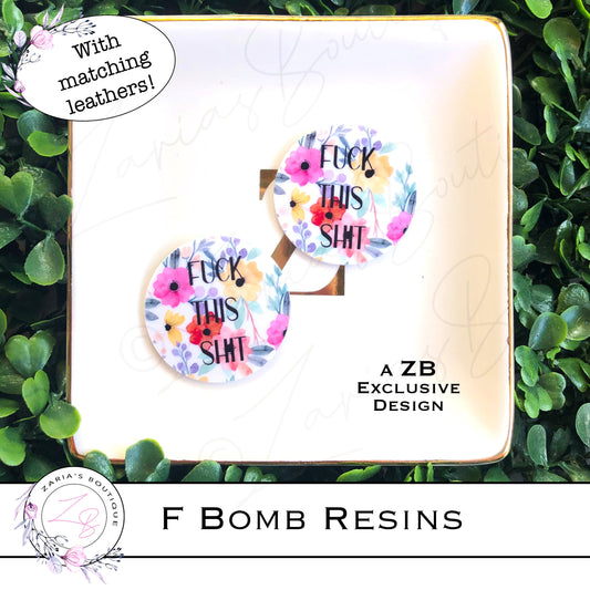 ⋅ F Bomb Spring Blooms Floral ⋅ Exclusive Luxe Vegan Faux Leather ⋅ Sheets or Rolls! ⋅