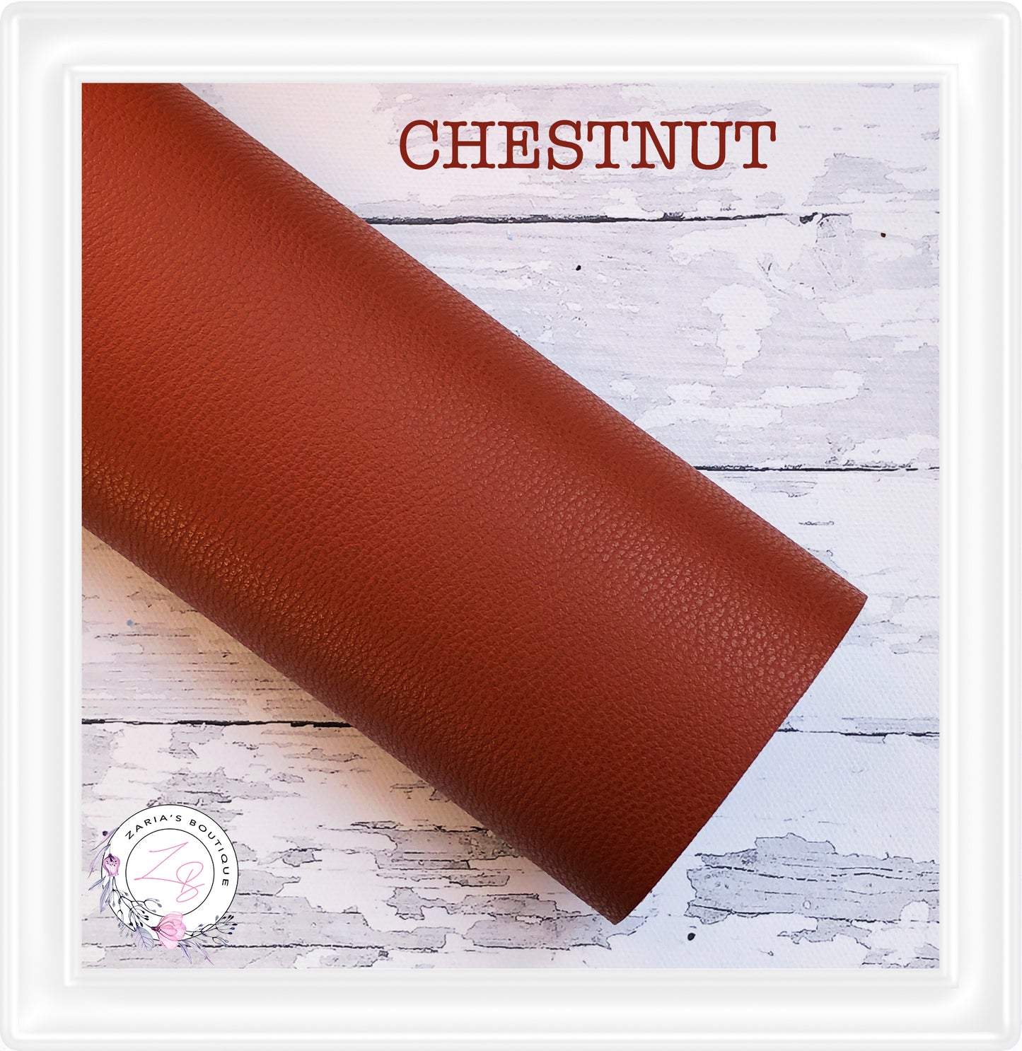 ∙ Fine Grain Vegan Litchi Faux Leather ∙ Chestnut Brown ∙