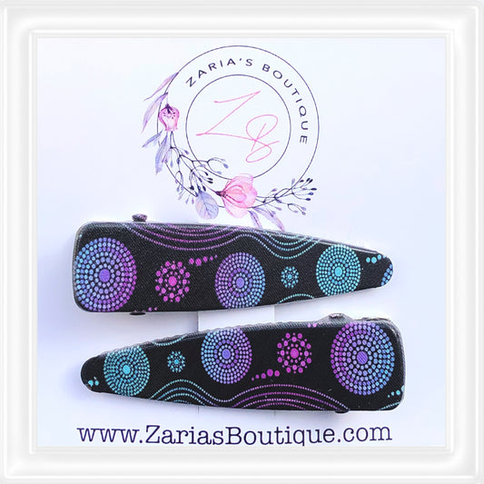 ⋅ Aussie Dots ⋅ Custom Printed Vegan Faux Leather & Hair Clips ⋅