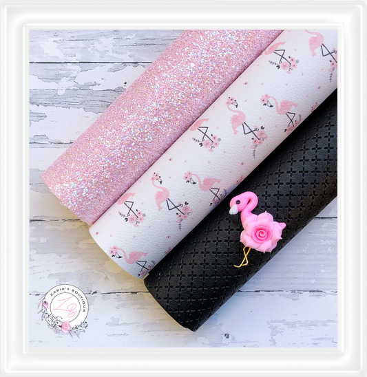 • Flamingo Parade • Custom Printed Premium Faux Leather •